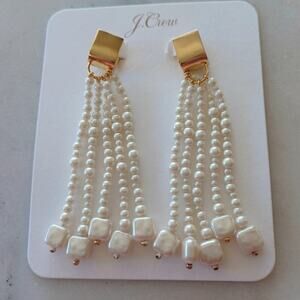 J. Crew Freshwater Pearl Statement Earrings NWT